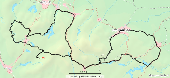 Streckenverlauf (gesperrte Okerseebrücke) Streckenverlauf (gesperrte Okerseebrücke)